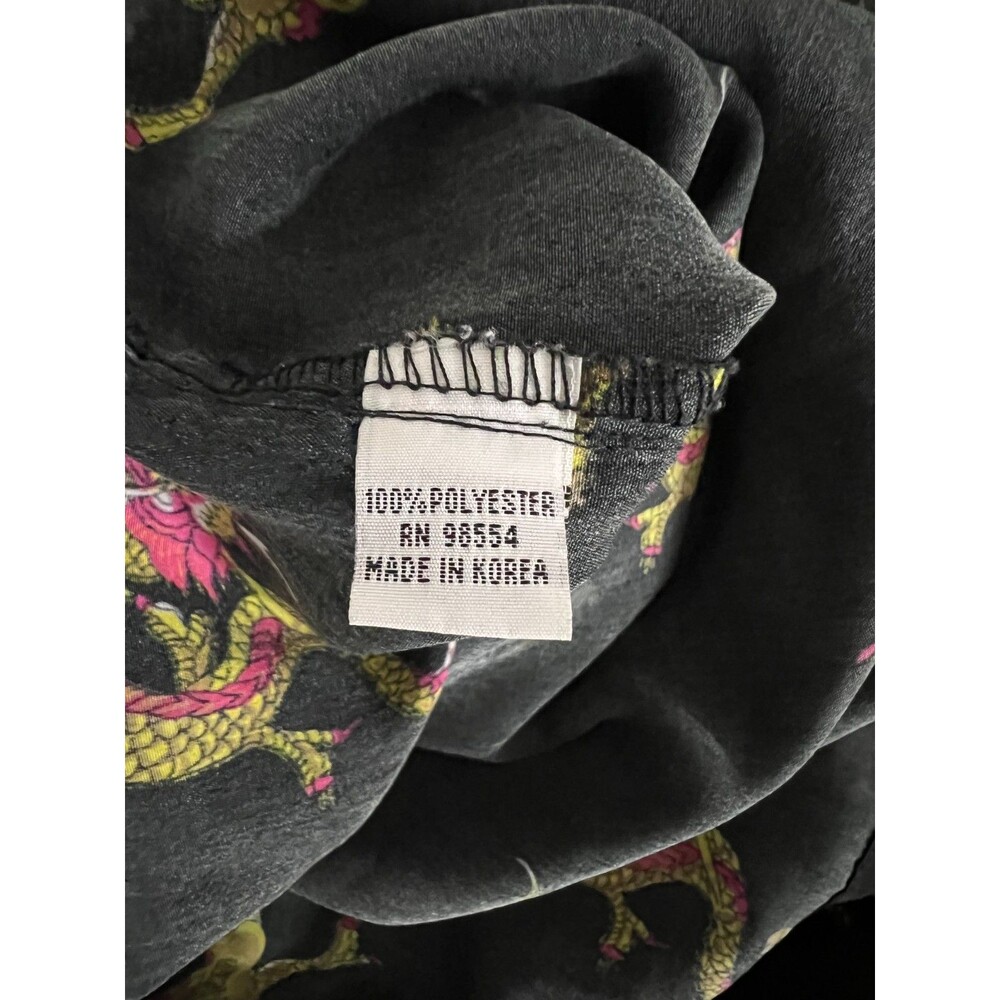 Dagacci Mens Shirt Size XL Black Dragons Print Button Up Short Sleeve - Picture 7 of 8